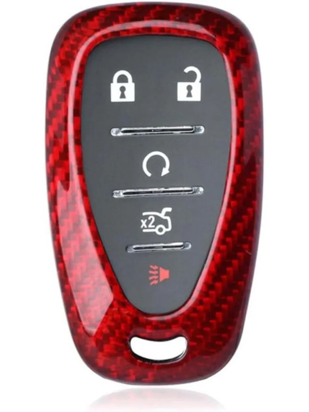 Red Carbon Fiber Key Fob Cover Case for Chevy Camaro, Malibu, Cruze, Spark, Volt